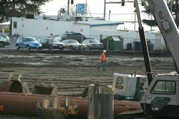 Crews work on the Juanita Village 5 project