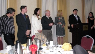 The Eastside Business Association recently honored members who have supported the Kirkland community during its Annual Awards Banquet at the Courtyard Marriott Hotel in Totem Lake. Pictured is (left to right) Cary Pritzkau