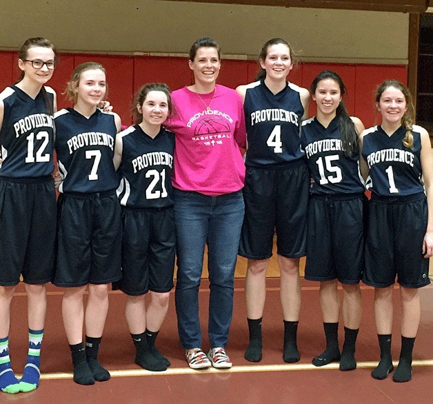 The Providence Classical Christian School high school girls basketball team from Kirkland.