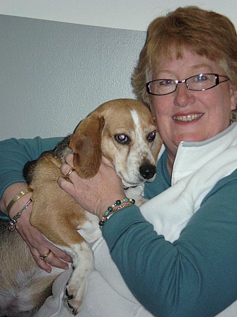 Stina Hughes and her dog Rosie.