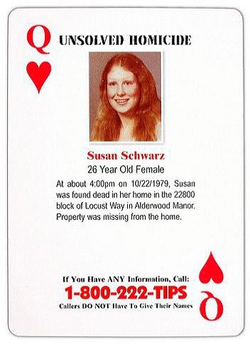 This cold case playing card led to an arrest in the 32-year-old murder investigation of Bothell High School graduate Susan Schawrz.