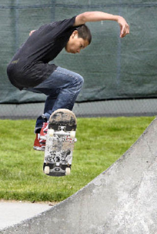 Sean Molto competes in the skateboarding competition at Peter Kirk Park during the Bluefish Festival on June 14. In addition to skating