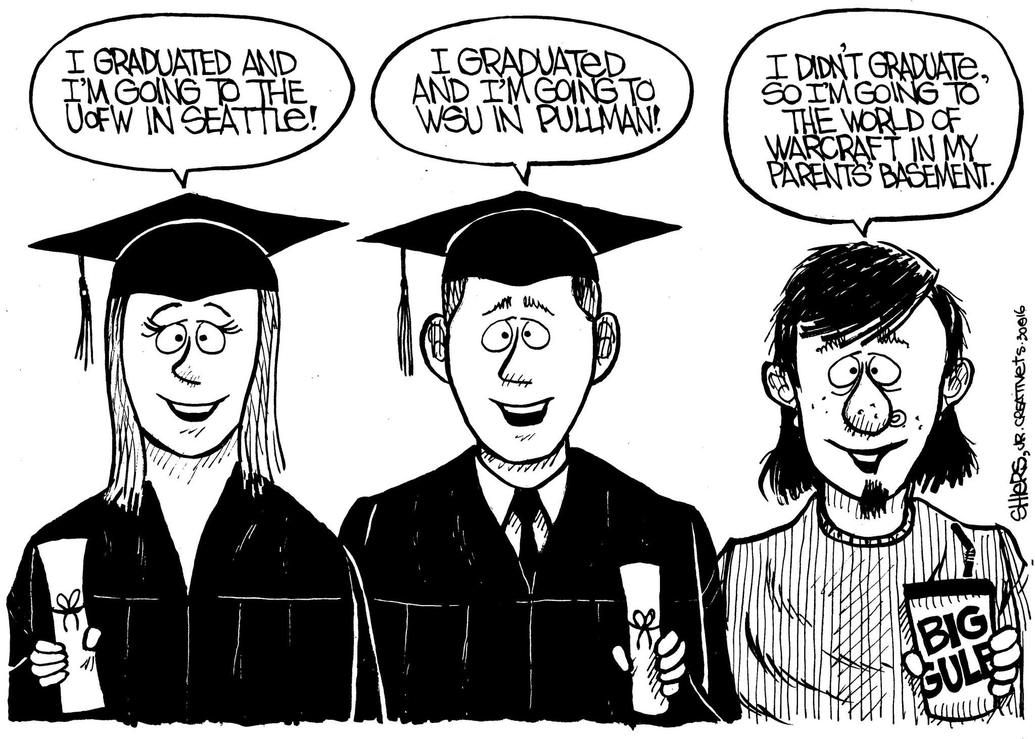 I graduated and I am going the University of Washington | Cartoon for May 31