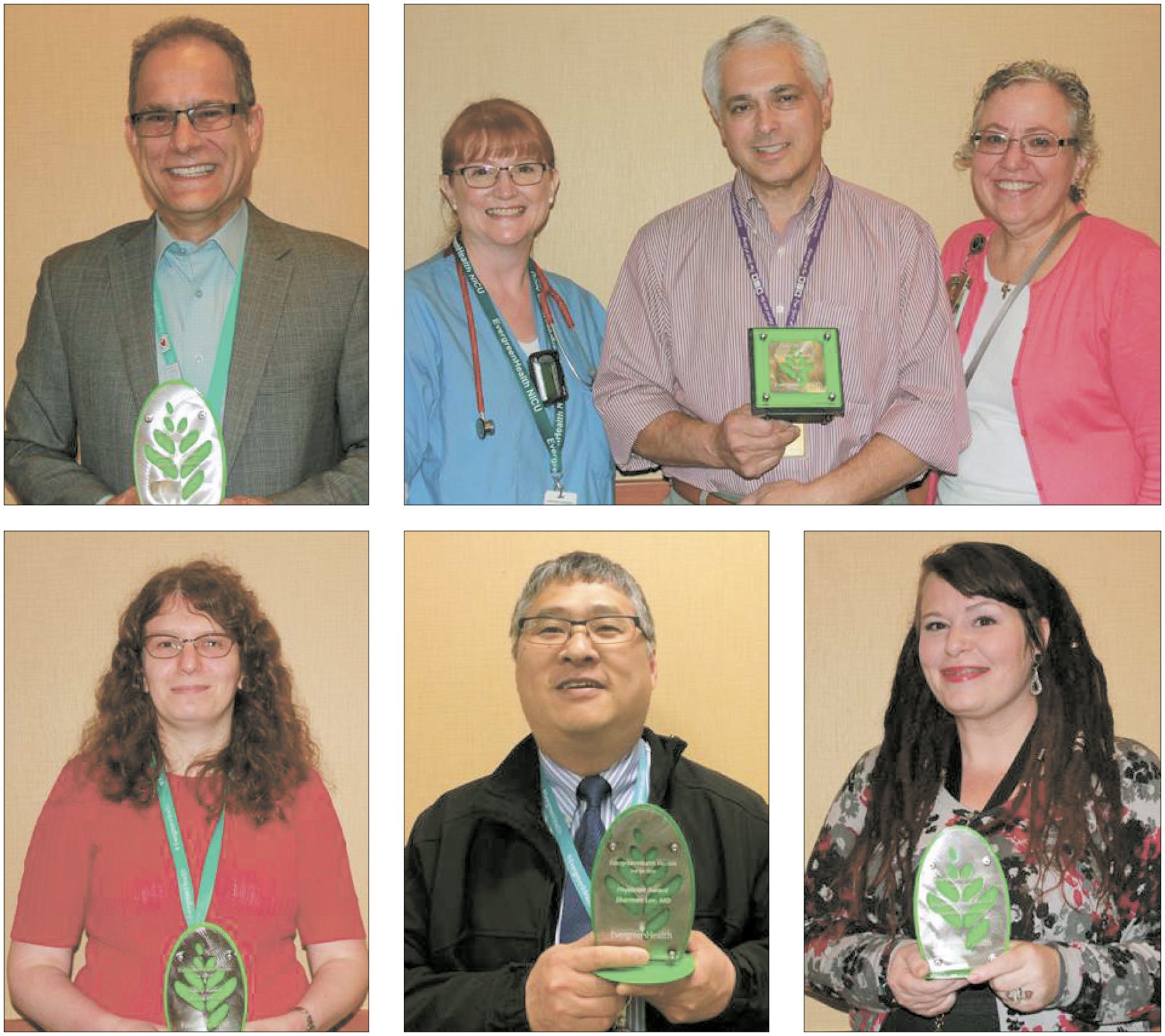 Health Hero award recipients at EvergreenHealth for the second quarter of 2016. Contributed photos