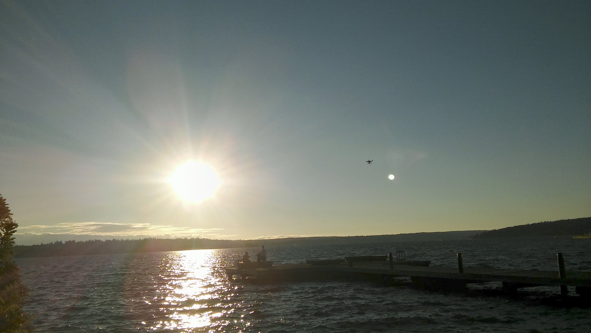 This photo taken on July 23 on the Kirkland waterfront. It shows a daisy around the setting sun