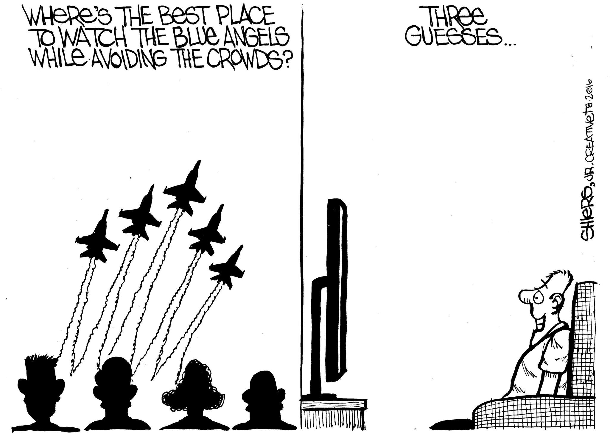 Where is the best place to see the Blue Angels | Cartoon for Aug. 3 - Frank Shiers