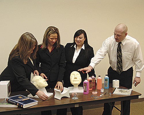 Students in LWIT's Funeral Service Education's restorative art course learn valuable skills in applying cosmetics and performing hair styling in preparation for funeral presentation.