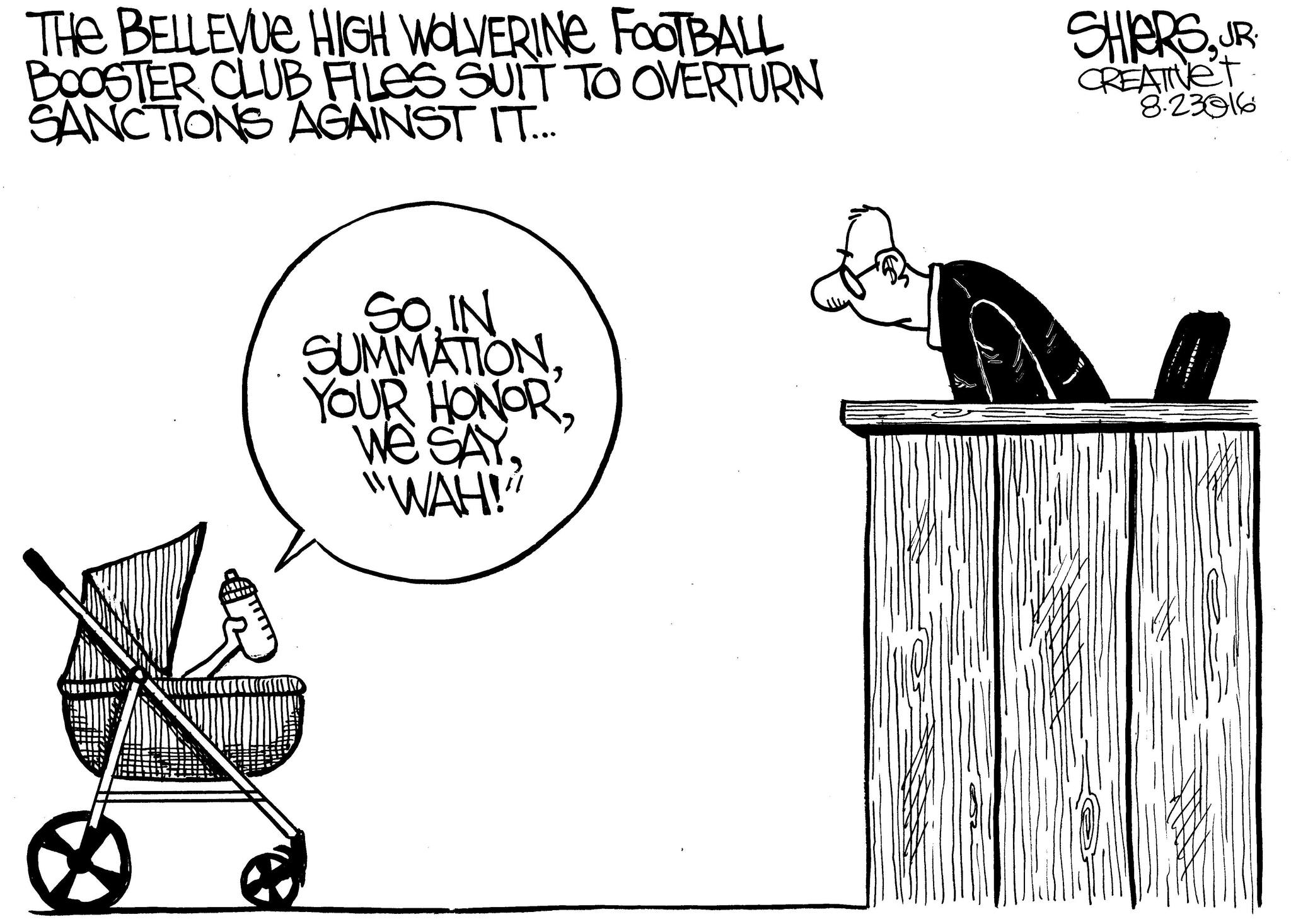 Bellevue football booster club files suit | Cartoon