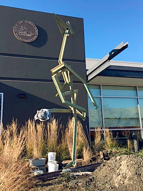 “Crane in its Vigilance” by Matt Babcock located at the Kirkland Justice Center.