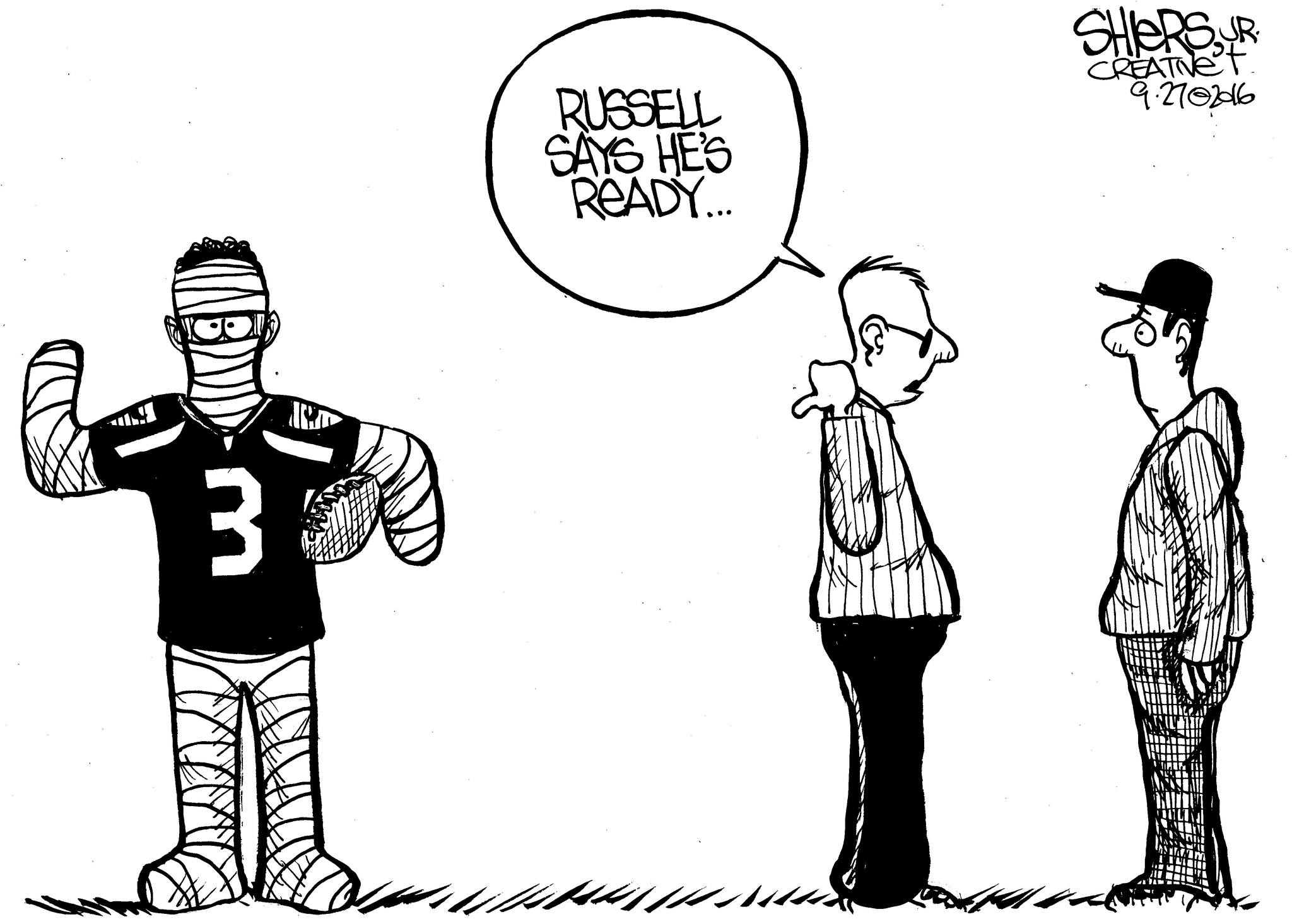 Russel Wilson says he can play | Cartoon for Sept. 28 - Frank Shiers