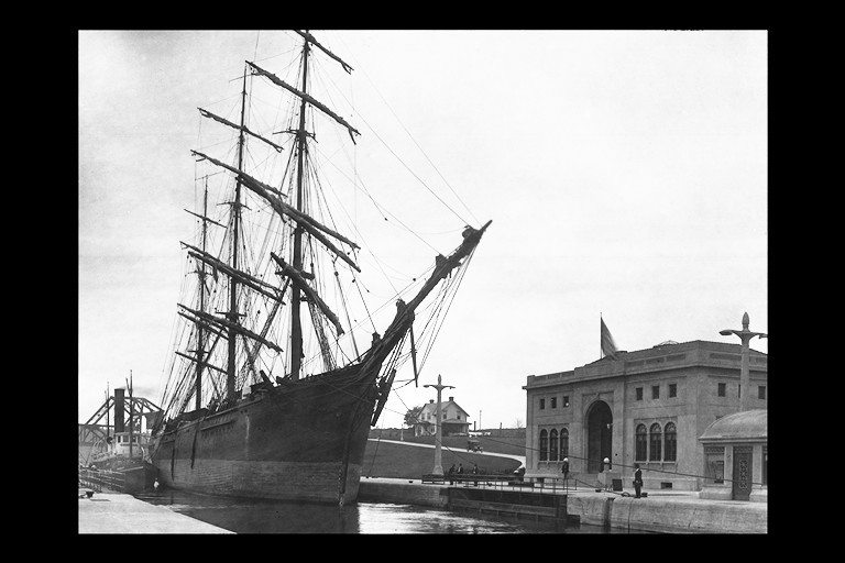 A ship passes through the Hiram M. Chittenden Locks. Image Credit: U.S. Army Corps of Engineers