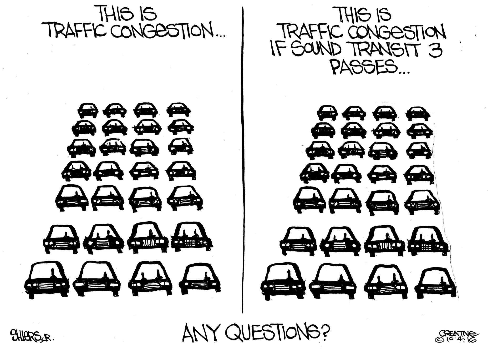 This is traffic congestion | Cartoon for Oct. 5 - Frank Shiers