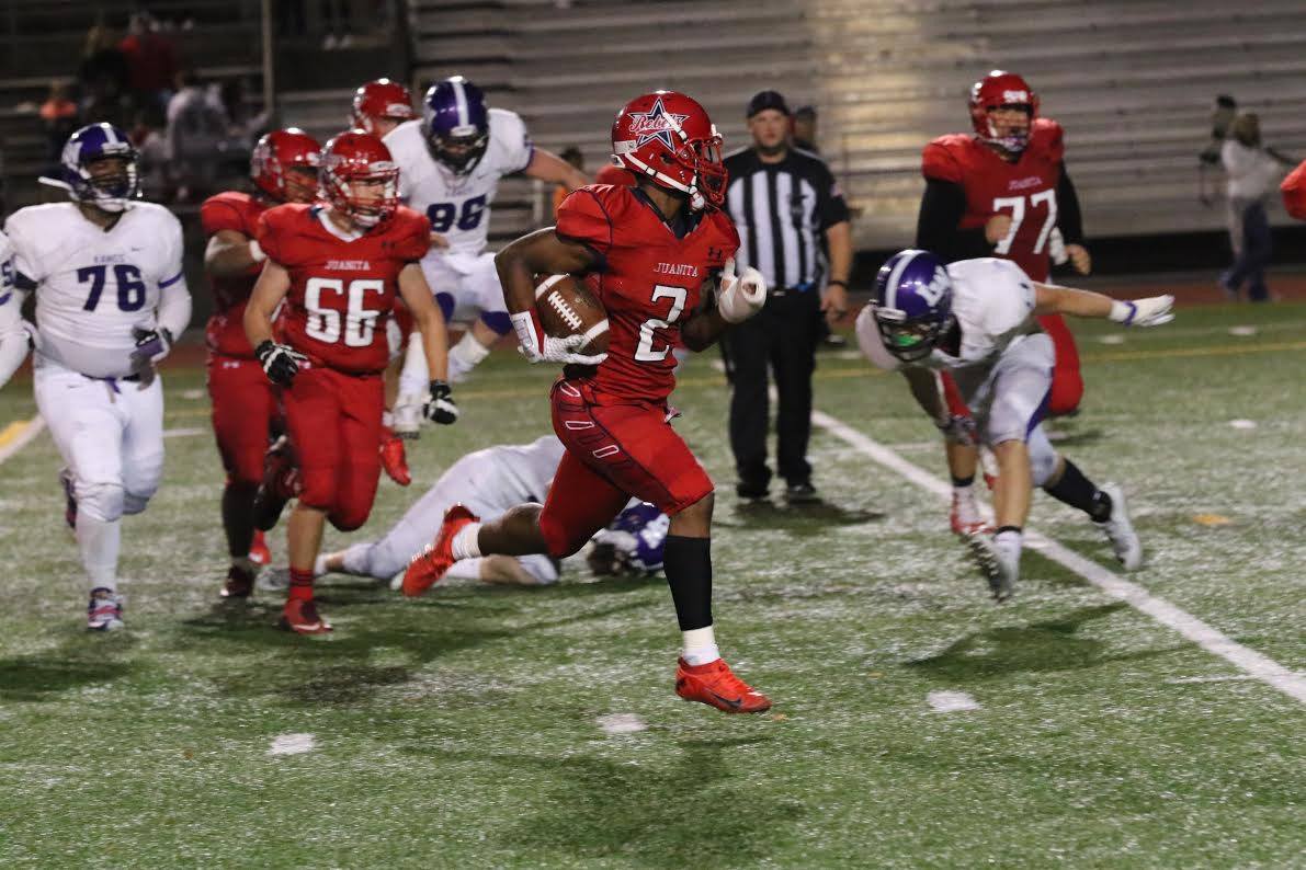 Juanita senior Salvon Ahmed rushed for 226 yards and three touchdowns on Friday