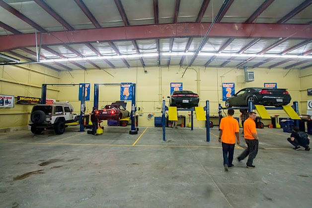 During the grand opening many people came out to work on their cars in Stew’s heated garage in Kirkland.