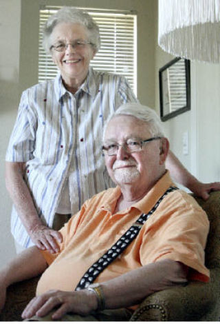 Dick and Sandy Ekins at home last week.