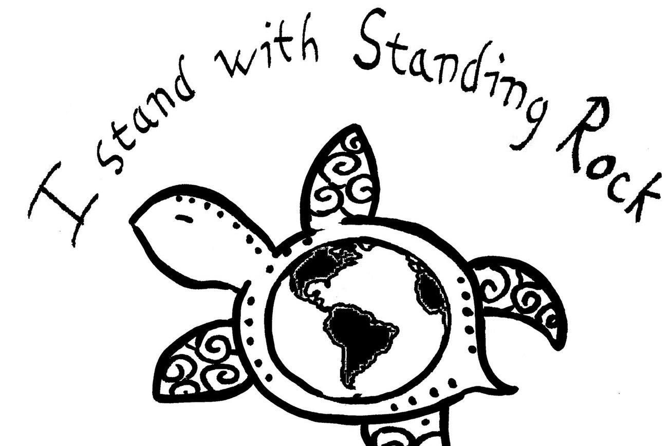Eastside 4 Standing Rock will host a fundraiser Saturday. Stella LeMay, daughter of one of the organizers, created this artwork for a T-shirt that will be available to purchase. Contributed art