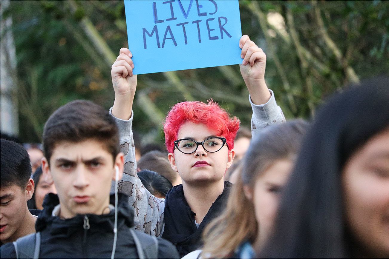 Juanita, Lake Washington students walk out of class in protest of election