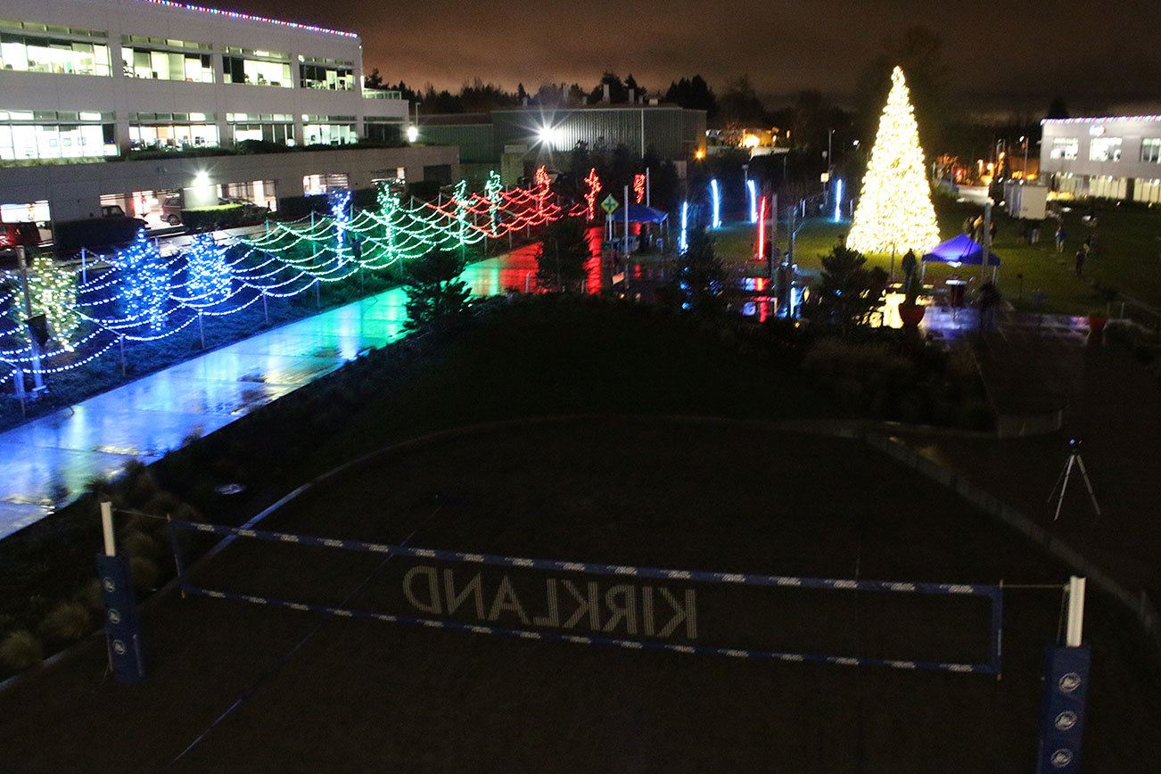 Holiday decorations go on display Dec. 2 on the Cross Kirkland Corridor as part of the Google Lights event. Contributed photo