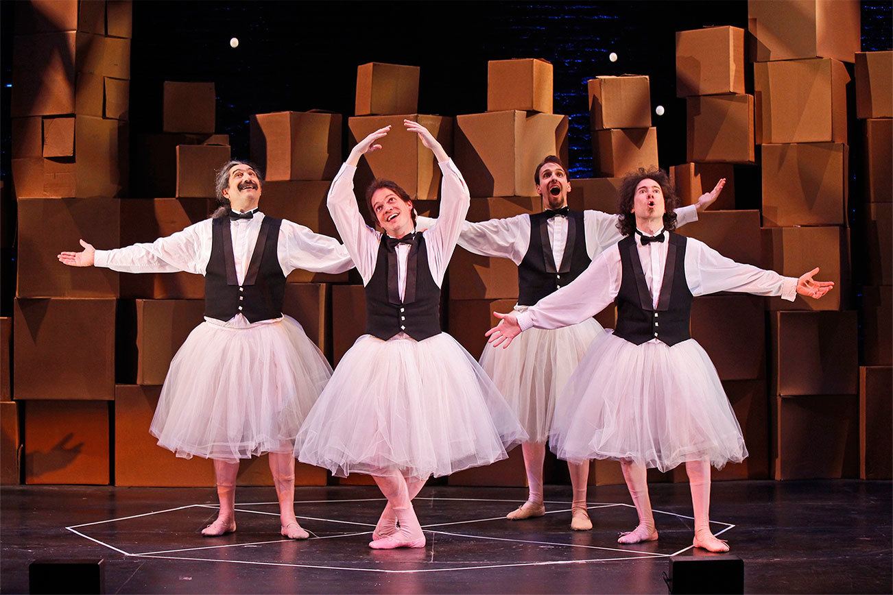 The Flying Karamazov Brothers perform in tutus. CAROL ROSEGG/Contributed photo