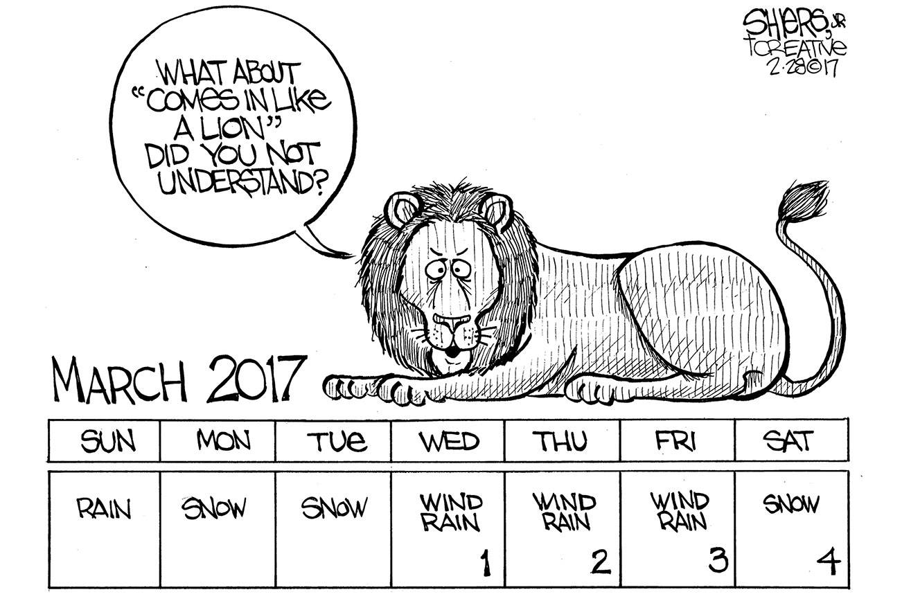 In like a lion | Cartoon for Feb. 28 - Frank Shiers