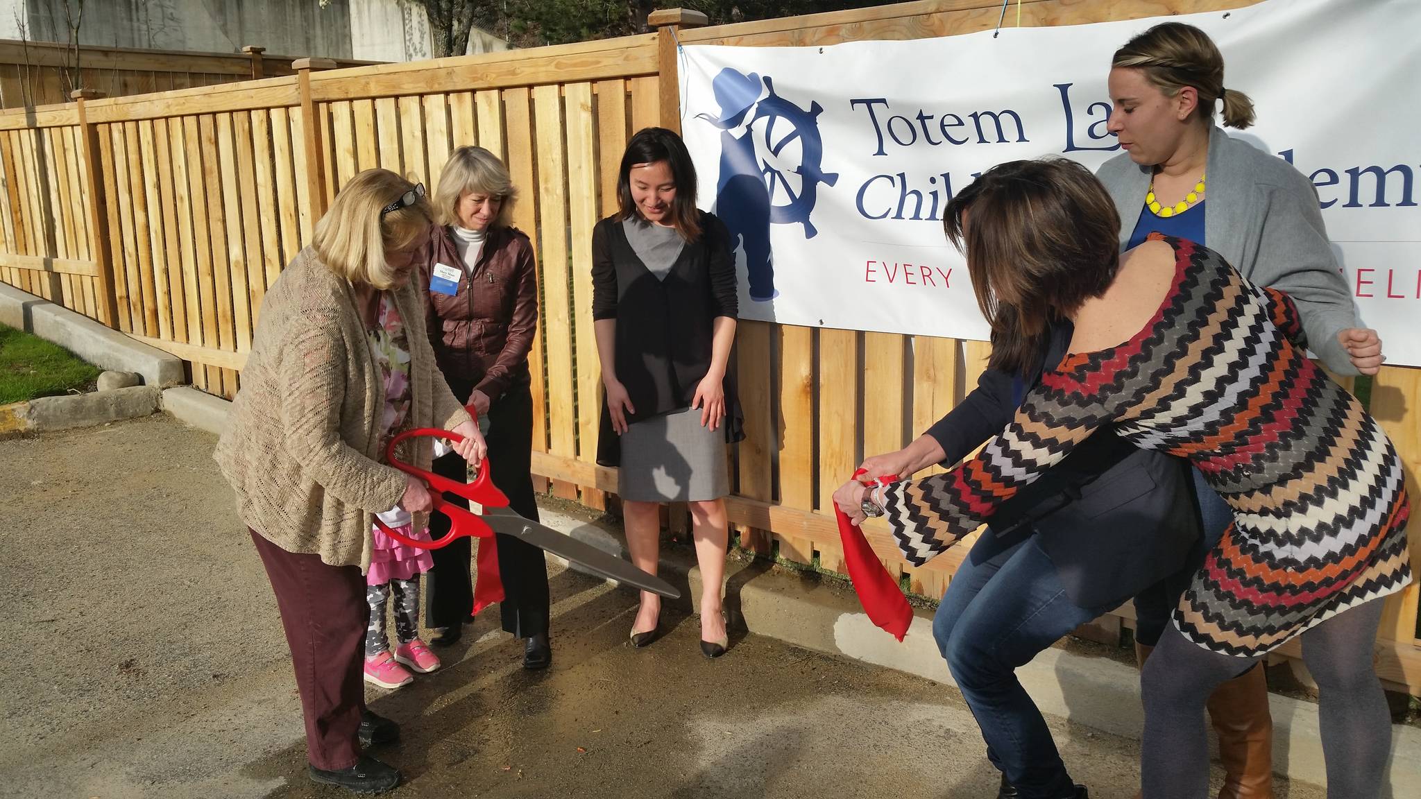 From left, Kirkland City Councilwoman Penny Sweet, Chamber Ambassador Mary Maas, Totem Lake Children’s Academy owner Sunny Im, Dr. Stephenie Benz and Chamber Marketing and Operations Manager Beth Gale. Contributed photo