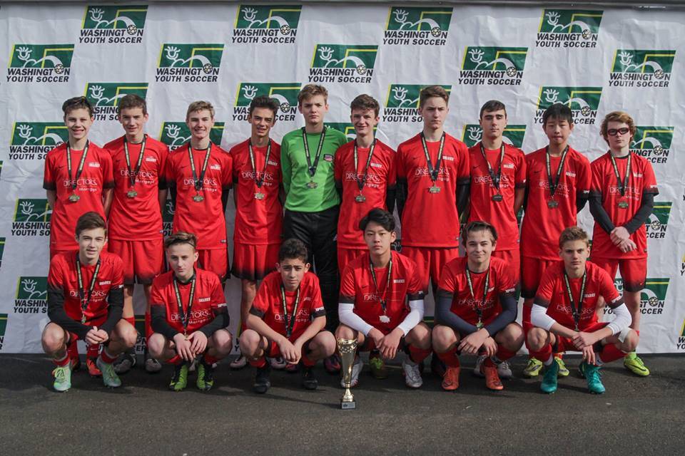 Redmond Crossfire Select team O’Melia U15 champs: Top row, from left, Mason Garza (Kirkland), Braden Hoare (Redmond), Braden Young (Sammamish), Tasman Lynch (Bothell), Nicholas “Ragnar” Hansen (Redmond), Mason Mueller (Kirkland), Quinn McInnis (Duvall), Luca Andonian (Kirkland), Ken Lin (Bellevue) and Garrett Price (Redmond).                                Bottom row, from left, Colin Carter (Bellevue), Botond Dancshazy (Sammamish),Jeremy Salmeron (Sammamish), Jonathan Lee (Redmond), Beau Hastings (Kirkland) and Kristof Deme (Issaquah).