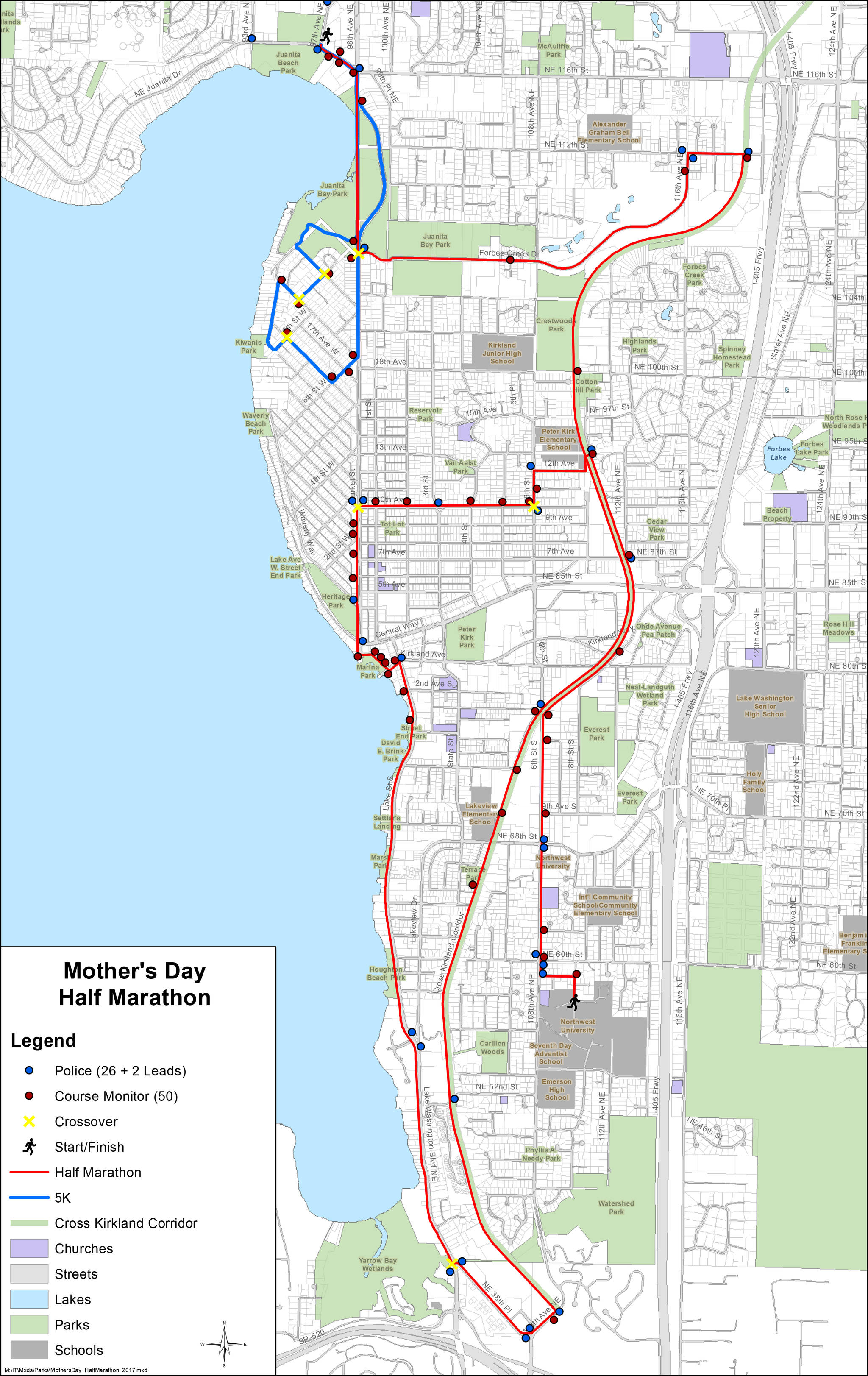A map shows the Mother’s Day Half Marathon course. Contributed art