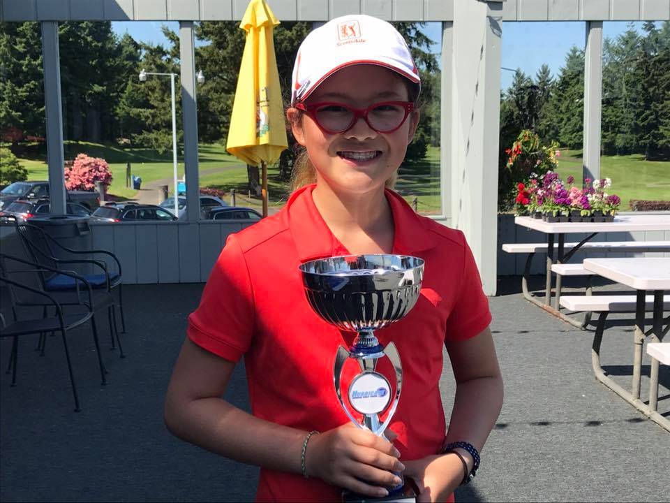 Morgan Lee of Kirkland won the Girls’ 13U division with a total of 267 (85-92-90) last month at the Hurricane Junior Golf Tour’s 54 Hole Challenge at North Shore Golf Course in Tacoma. Lee played consistent all weekend to notch the victory. Courtesy photo