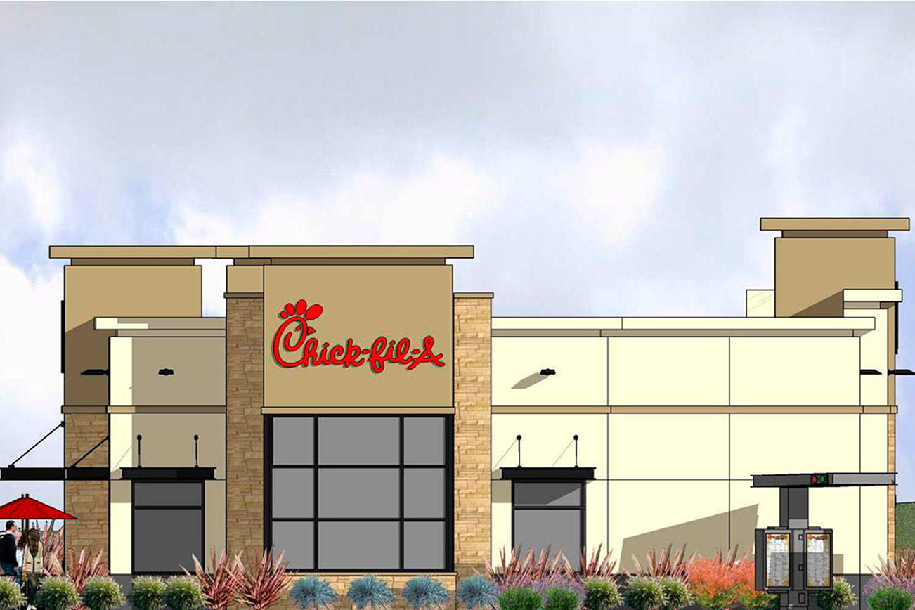 A rendering shows what the Chick-fil-A at Totem Lake will look like when it opens in August. Submitted art courtesy of Chick-fil-A