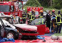Juanita High School, the Kirkland Police Department, the Kirkland Fire Department and Airlift Northwest coordinated a simulated DUI response event to get students thinking about the consequences of drinking and driving. Courtesy photo