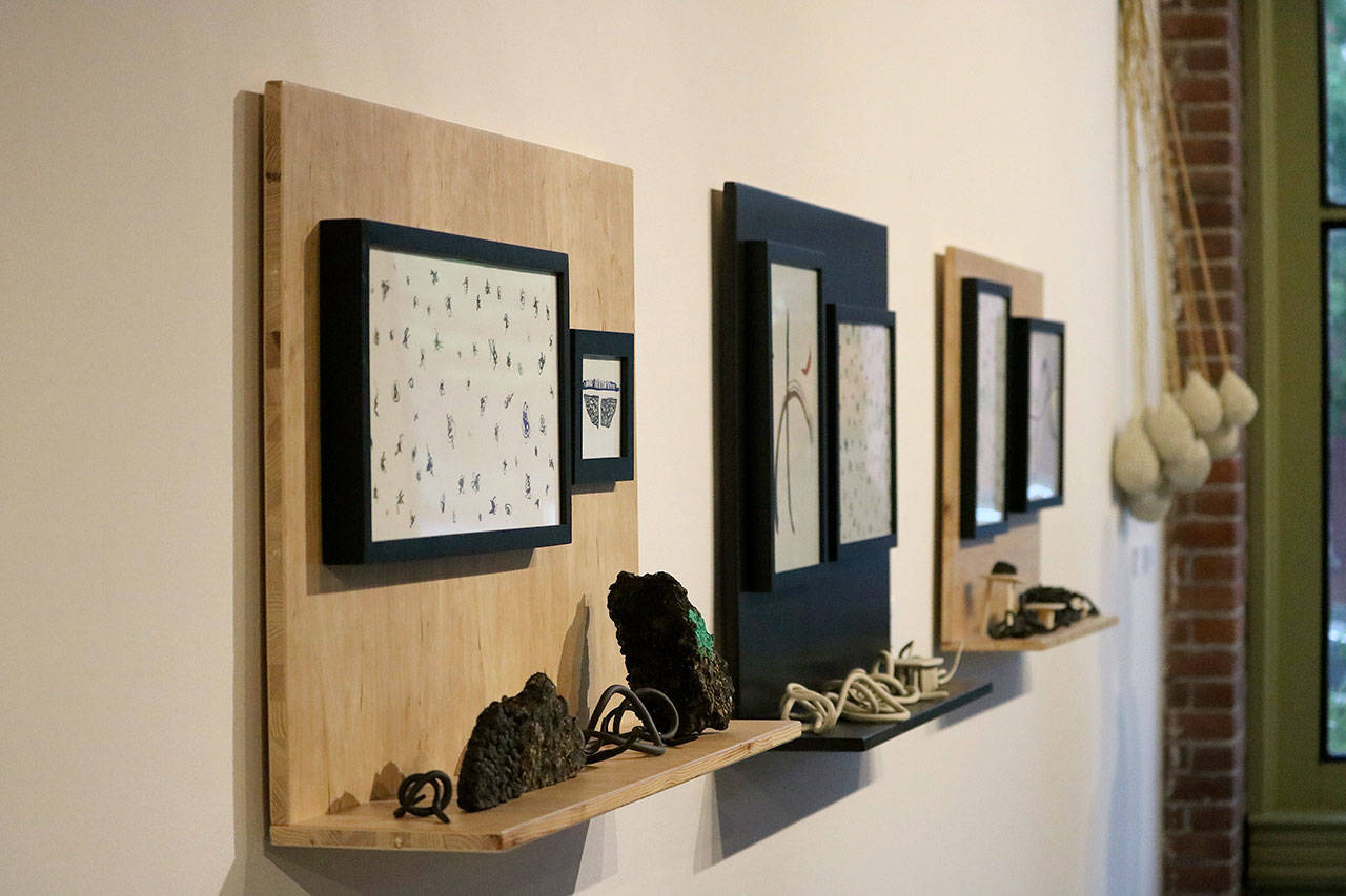The new “Contemplari” exhibit at the Kirkland Arts Center Gallery seeks to increase the audience’s awareness of their surroundings and explore the relationship between different moments in time. Photos by Nicole Jennings, Reporter Newspapers