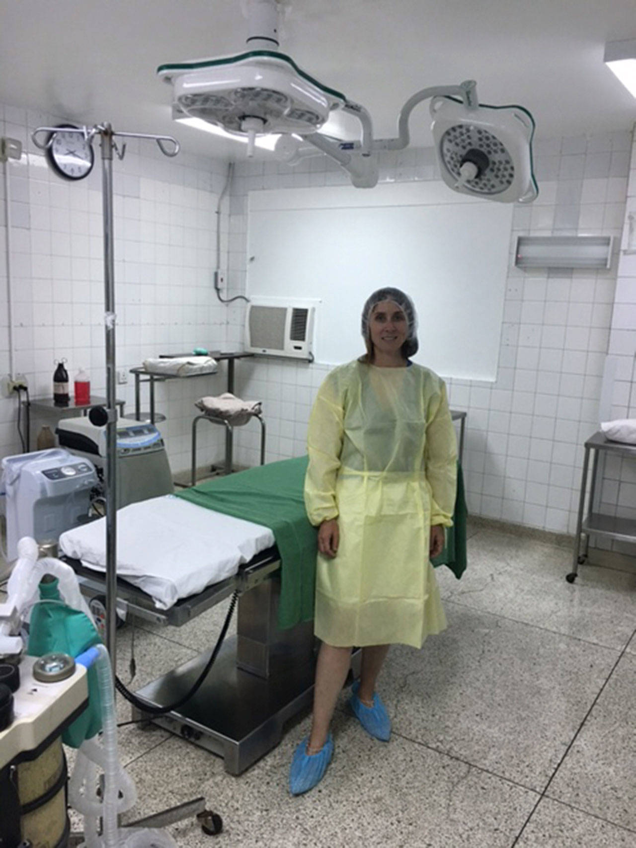 Dr. Bettina Paek, pictured at Victoria Jubilee Hospital in Jamaica, performed the county’s first-ever ultrasound-guided intrauterine transfusion July 20. Photo courtesy of EvergreenHealth