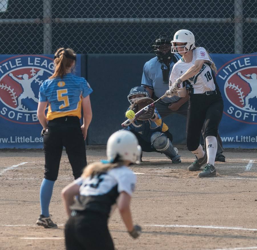 Anna Fridell doubles and drives in two runs to put Kirkland ahead to stay in the third inning. Courtesy of Eric Chen
