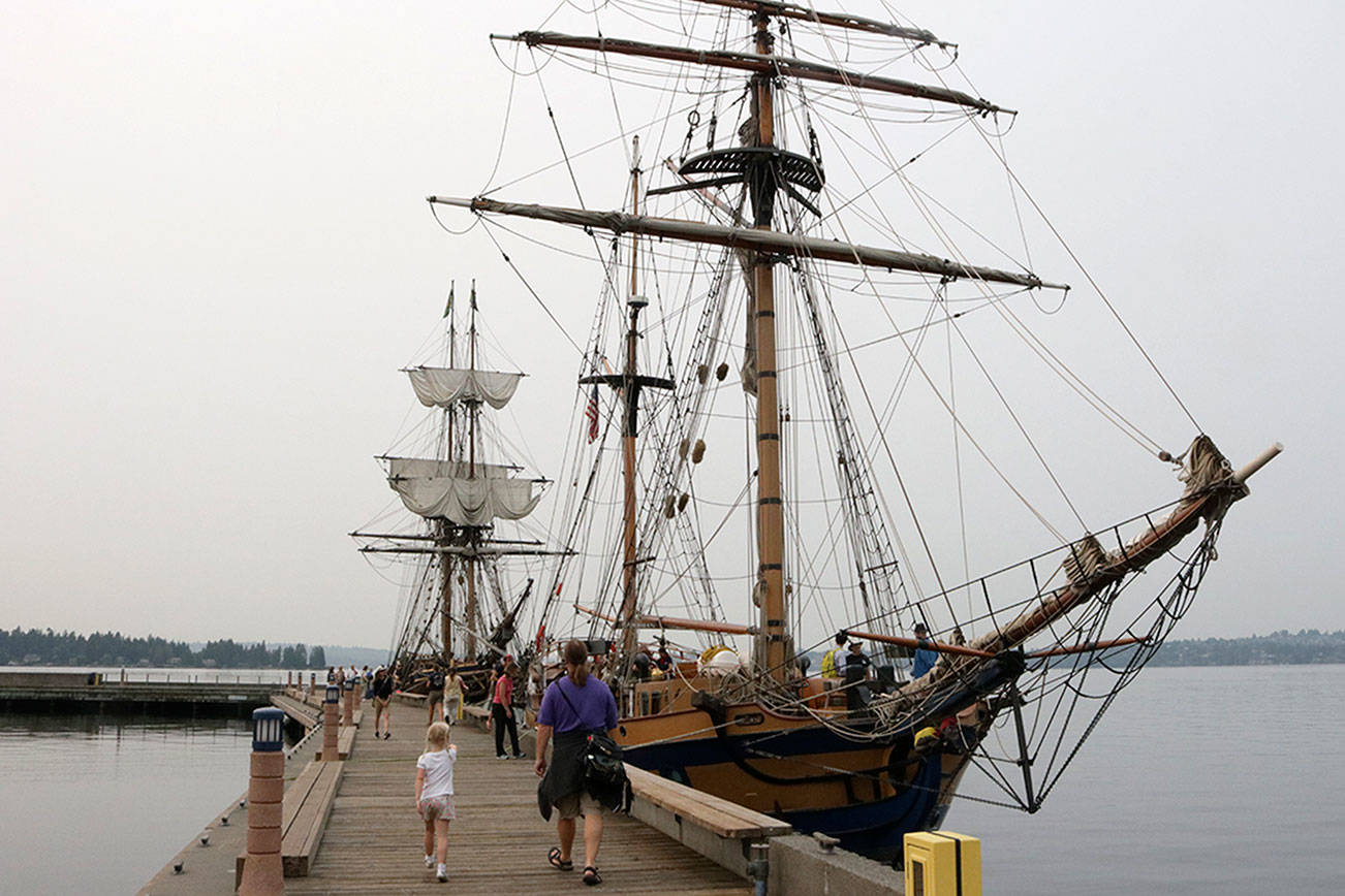 Lady Washington, Hawaiian Chieftain come to port in Kirkland