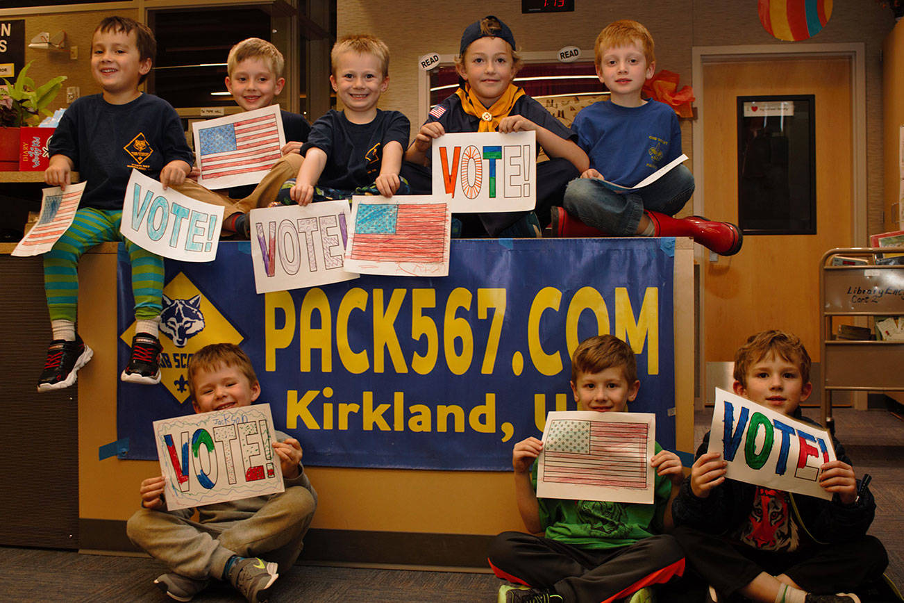 Kirkland Scout Pack 567 holds mock election to remind people to vote