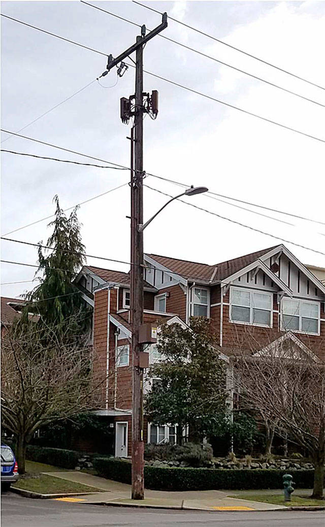 One of Verizon’s small cells that was implemented on an existing utility pole.&lt;em&gt; Courtesy of the city of Kirkland&lt;/em&gt;