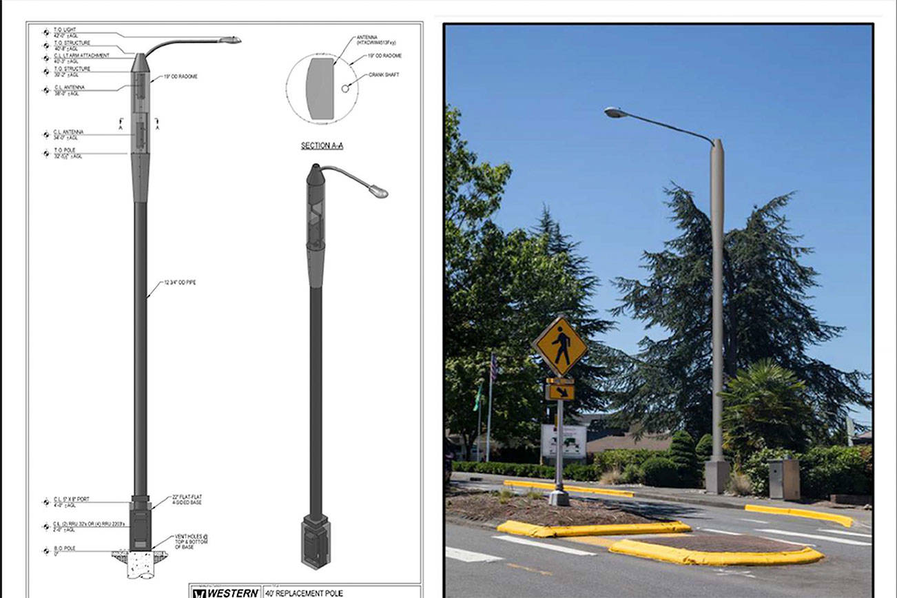 A rendering of Verizon’s light pole small cell implementation designs. &lt;em&gt;Courtesy of the city of Kirkland&lt;/em&gt;