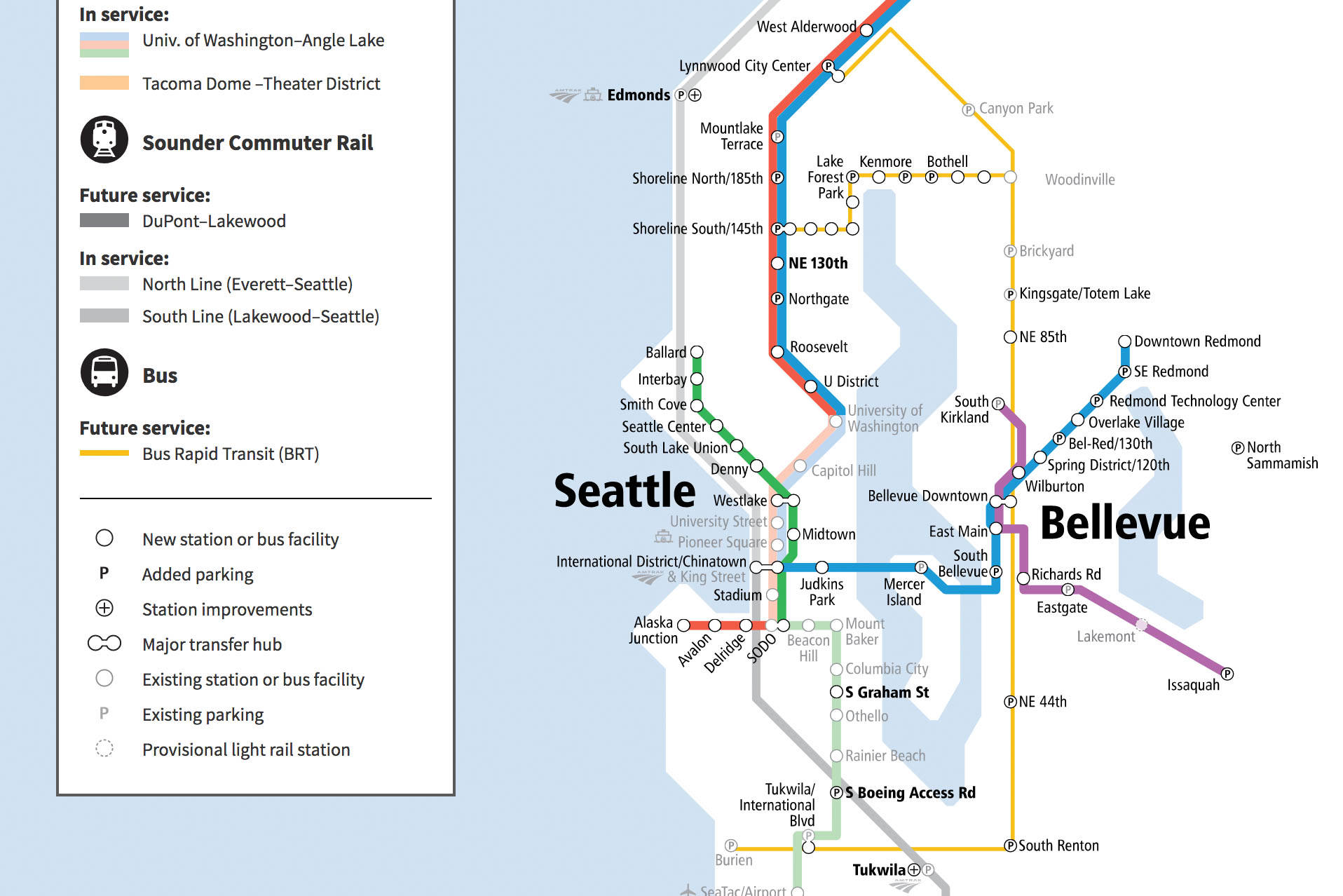 By 2024, Sound Transit intends to offer high-capacity bus service to communities along Lake Washington. Image courtesy Sound Transit