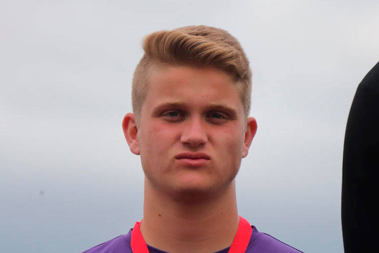 Photo courtesy of Don Borin/Stop Action Photography                                Lake Washington Kangaroos junior Brady Gockel captured second place in javelin with a toss of 177 feet, 2 inches at the Class 3A state track and field meet on May 26 at Mount Tahoma High School in Tacoma.