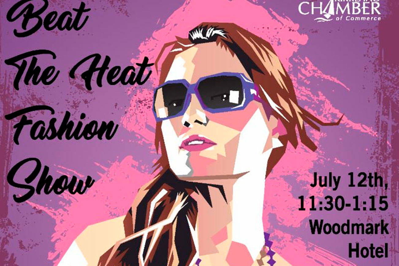 The Beat the Heat Fashion Show poster. Courtesy of the Greater Kirkland Chamber of Commerce