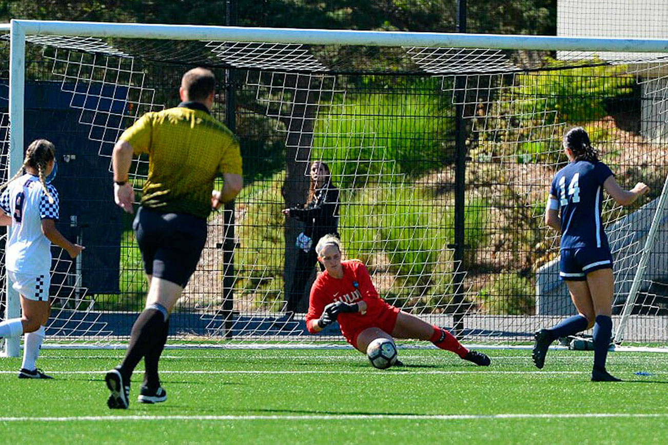 Making saves, leading her Western Washington University squad