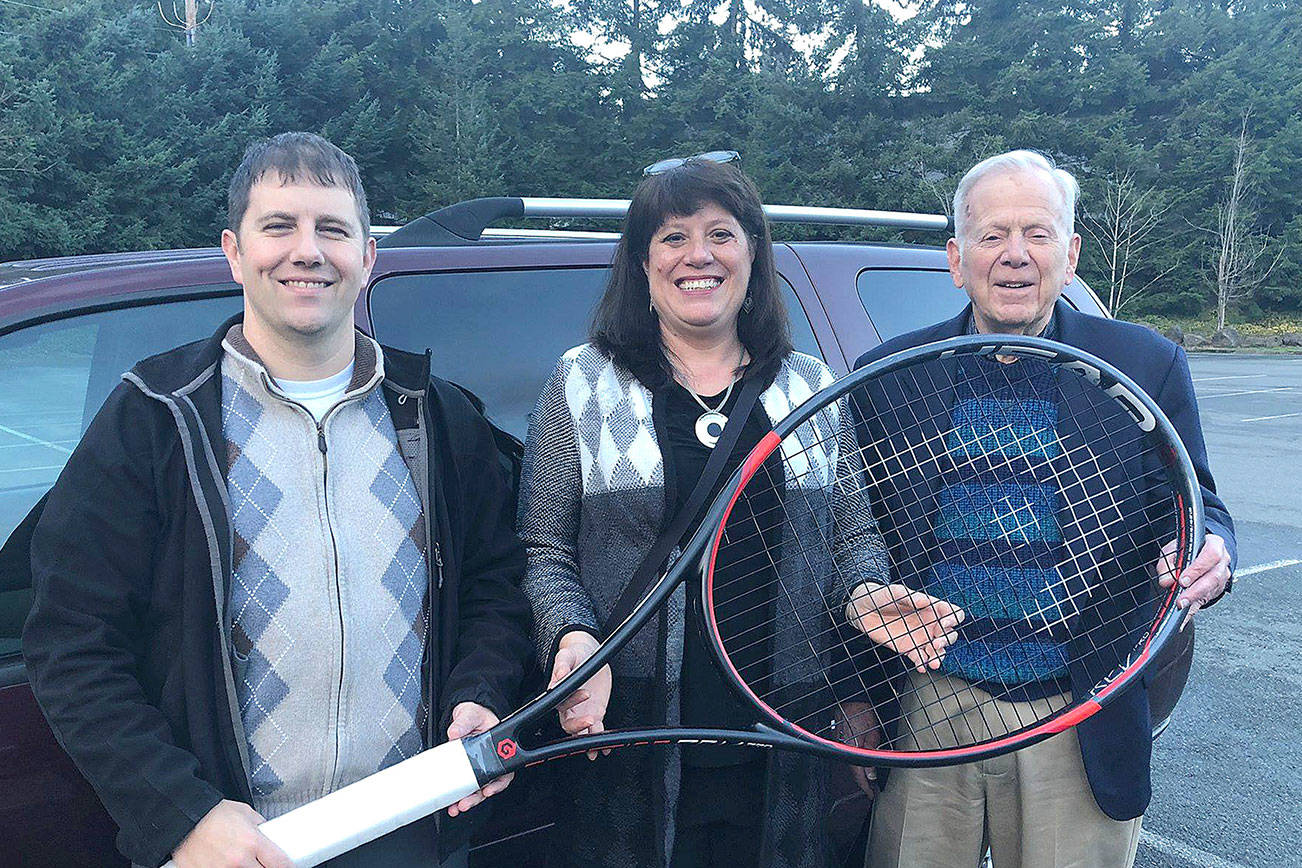 Tennis Outreach Programs (TOPs) in Kirkland, received donated van from Councilmember Claudia Balducci. (L-R) Travis Roach, Councilmember Balducci and Charles Hodge. Courtesy of King County.