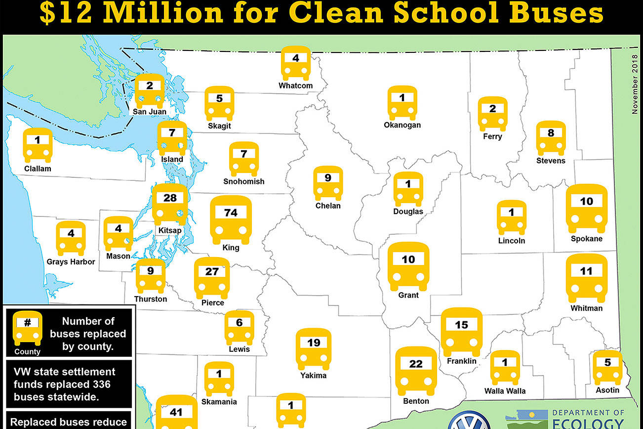 The Department of Ecology has awarded $12 million from the VW settlement to purchase 336 buses statewide. Courtesy of Department of Ecology.