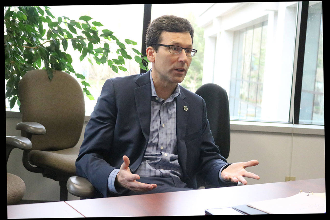 Attorney General Bob Ferguson visited the Reporter’s office. Carrie Rodriguez/staff photo