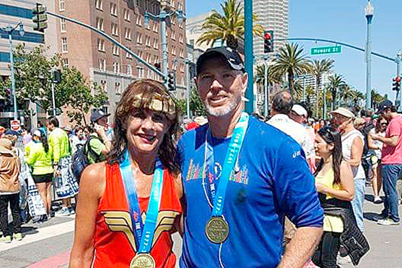 Kirkland couple, Lyell Fracas and Jack Clevenger will run in the Boston Marathon to raise funds for the non-profit 261 Fearless on April 15. Courtesy photo of Lyell Fracas
