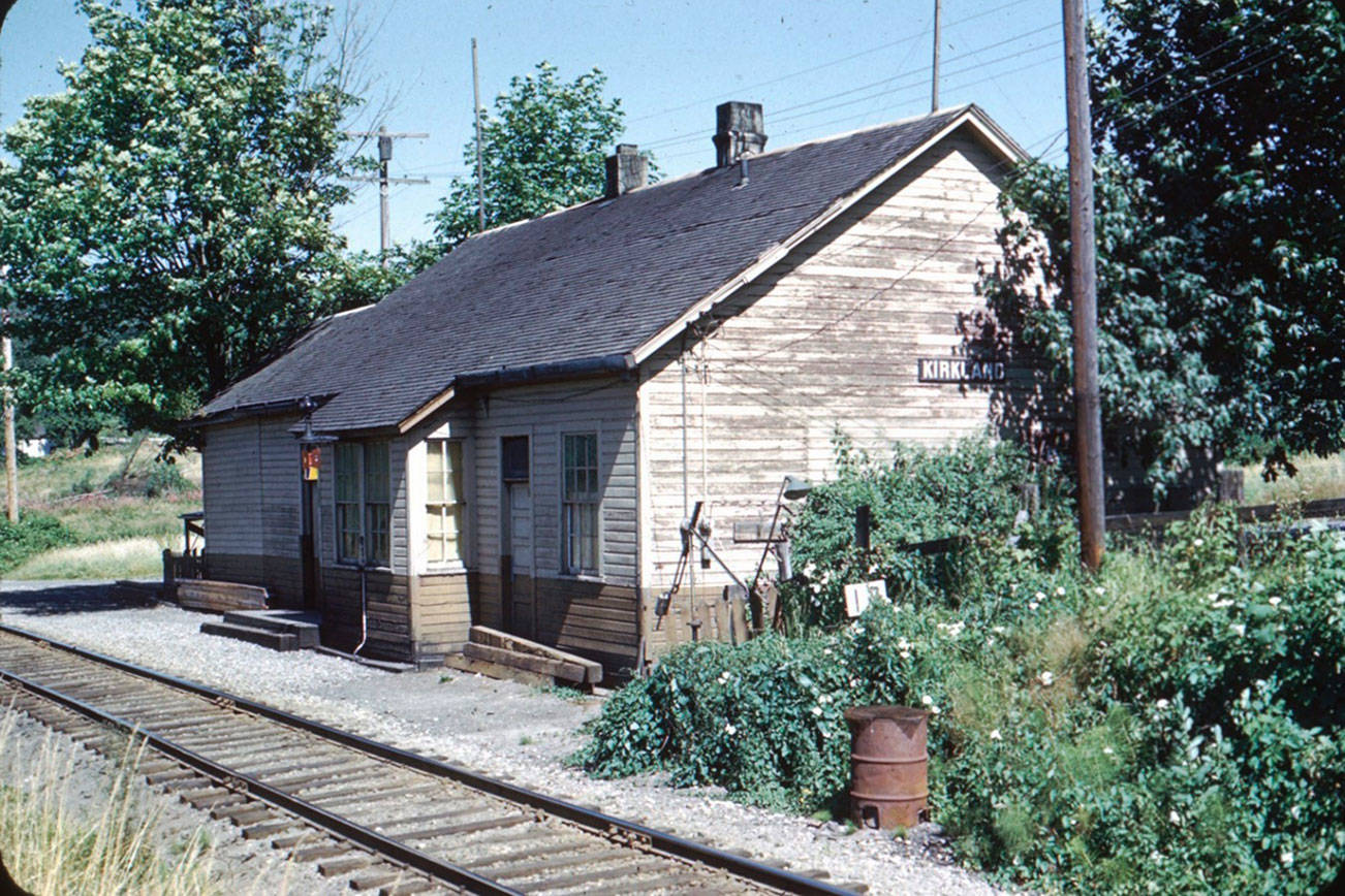 Photo courtesy of city of Kirkland                                The original Kirkland Northern Pacific Railroad Station stood at the proposed CKC Central Station Picnic Pavilion site between 1912 and 1968. The Rotary Club of Kirkland is sponsoring the potential pavilion project and seeking city funding.