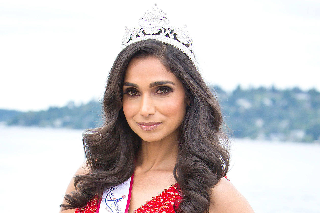 Photo courtesy of Neelam Chahlia                                 Redmond’s Neelam Chahlia crowned as Mrs. Washington America and competing for the national Mrs. America title on Aug. 26.