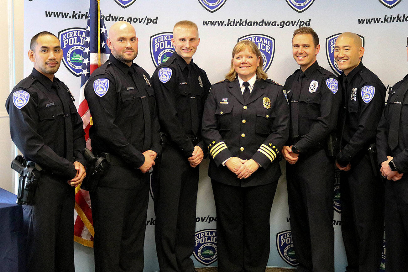 Kirkland Police Department celebrates promotions, service and new officers