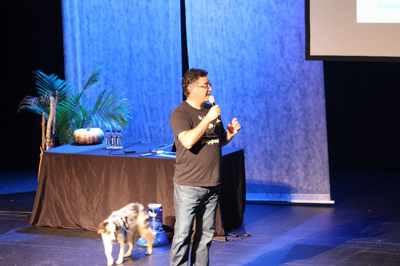 PupPod owner Erick Eidus won the crowd favorite award and received $500 from the Greater Kirkland Chamber of Commerce during last year’s Kirkland Investor Sharks. Aaron Kunkler/staff photo