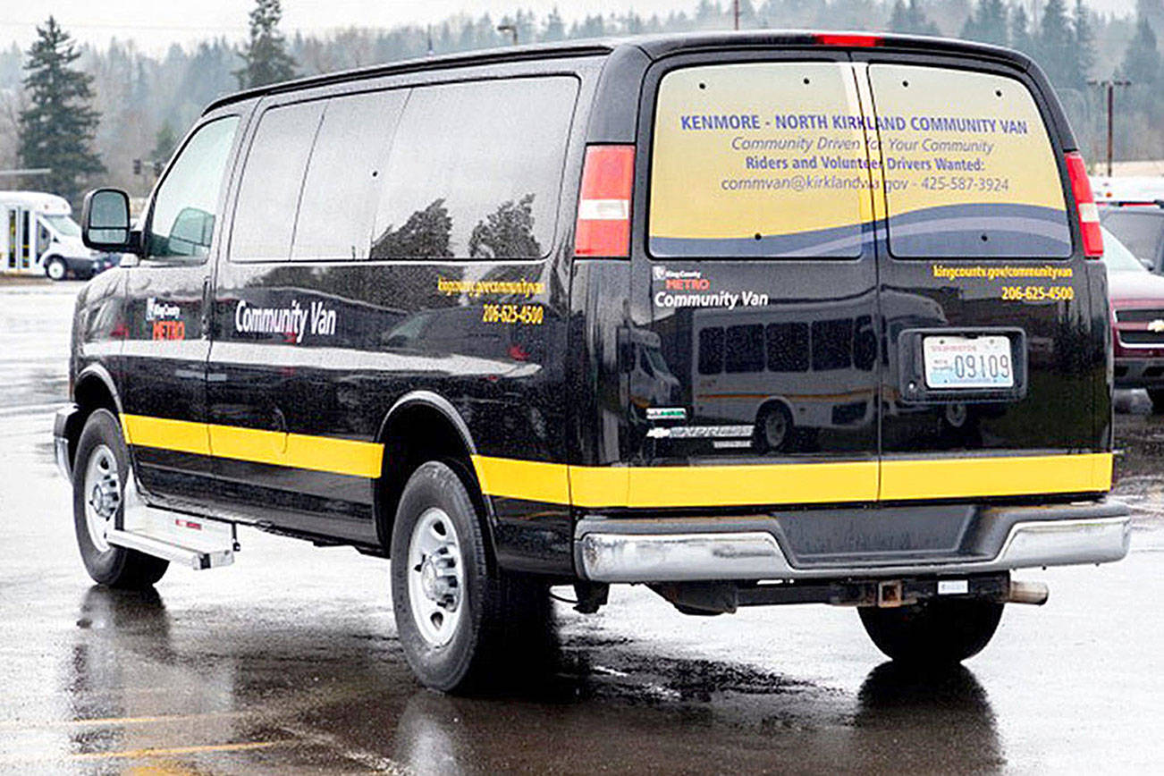 Photo courtesy of city of Kirkland                                 One of the vans in King County Metro’s Community Connections project.